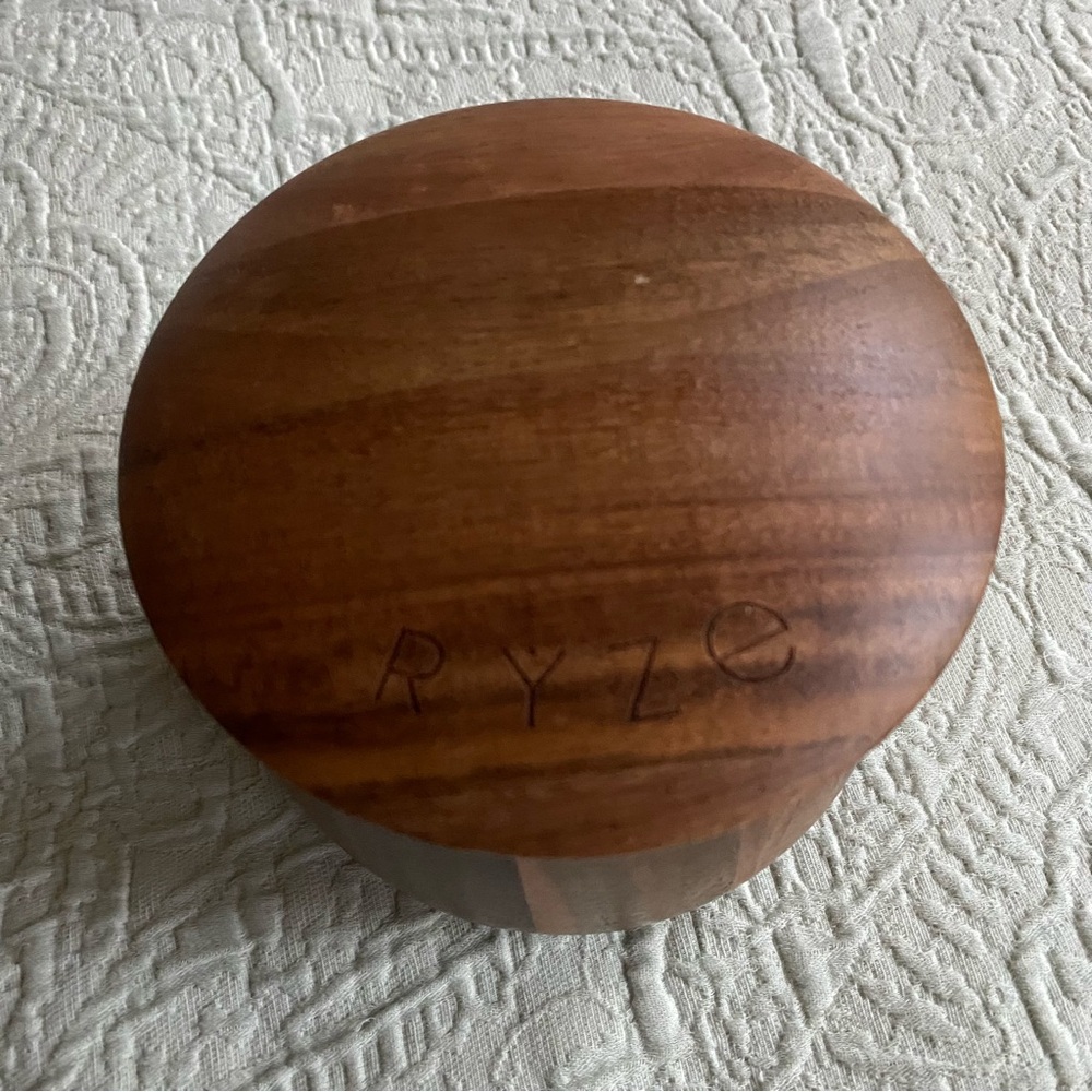 New RYZE Wood Mushrooom Coffee Container Acacia Wood Storage Container with Lid - Picture 3 of 9